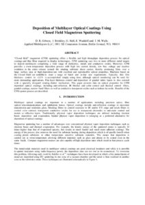 Deposition of Multilayer Optical Coatings Using Closed Field Magnetron Sputtering